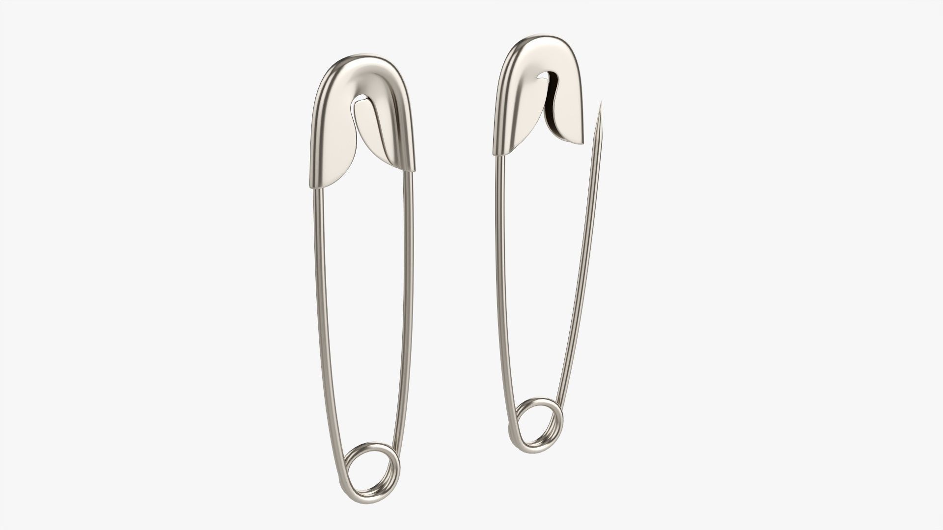 Safety pins open and locked  3D model_1