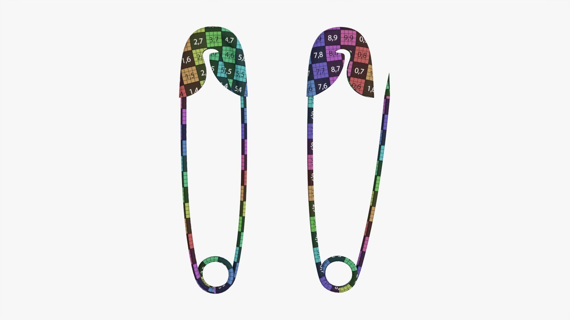 Safety pins open and locked  3D model_6