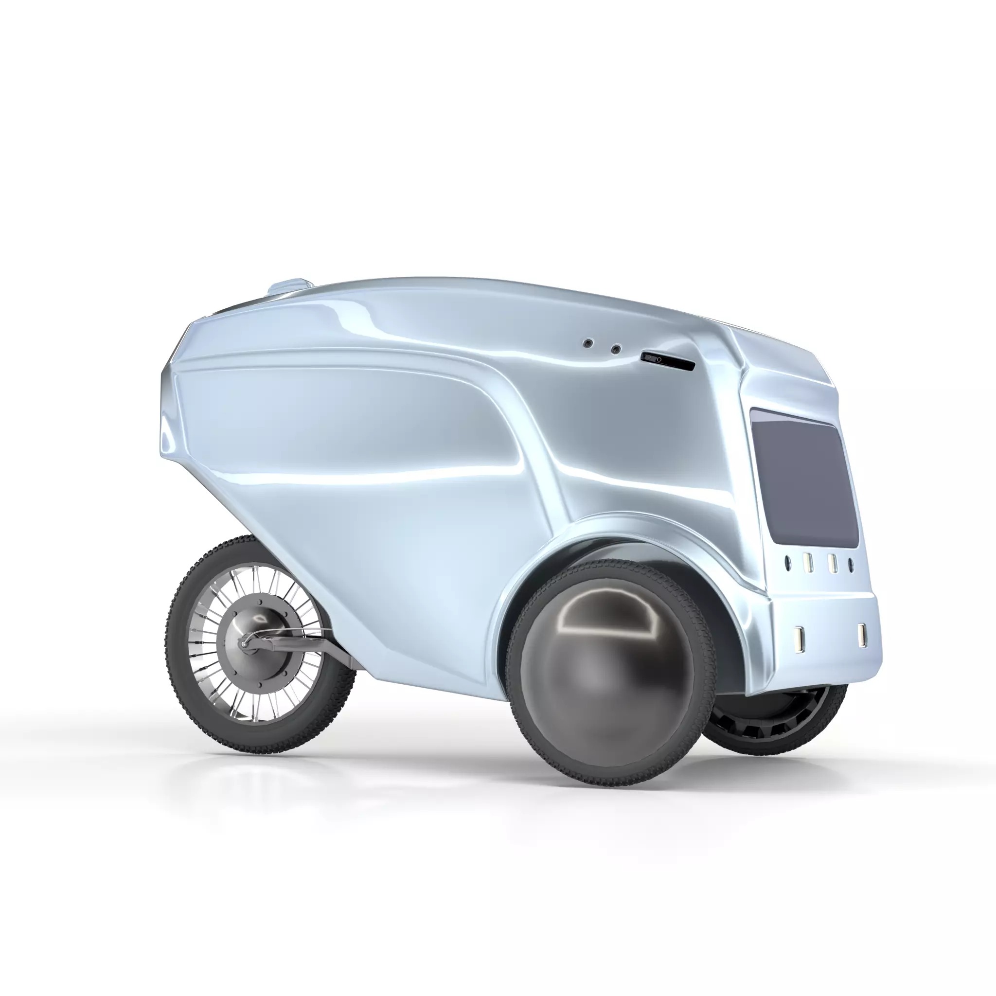Autonomous delivery robot concept 3D model_0