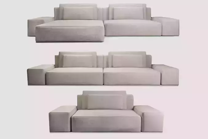 Modular sofa of three types