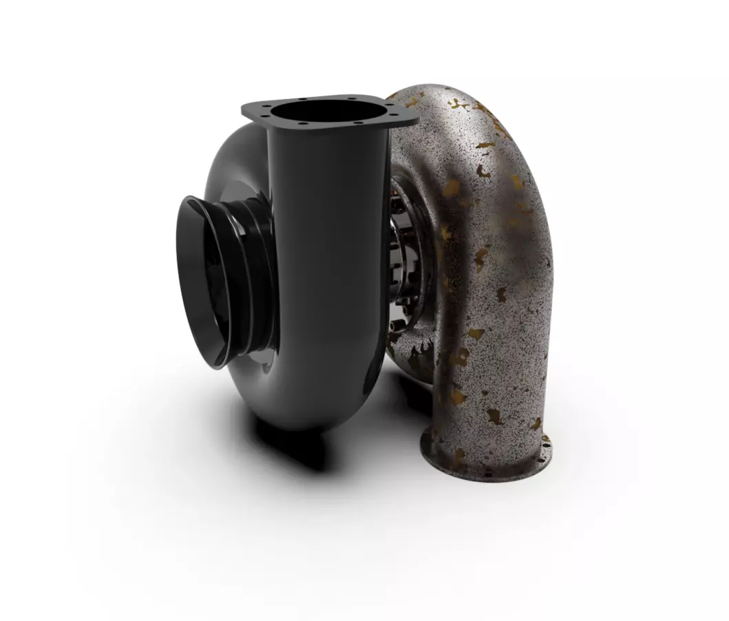 TURBOCHARGER CREATED IN SIEMENS NX RENDERED KEYSHOT  3D model_0