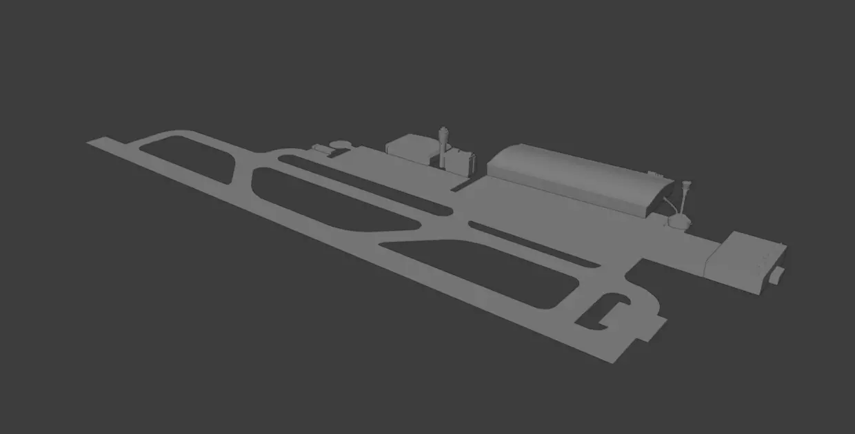 Small 3D Airport Model Low-poly 3D model_0