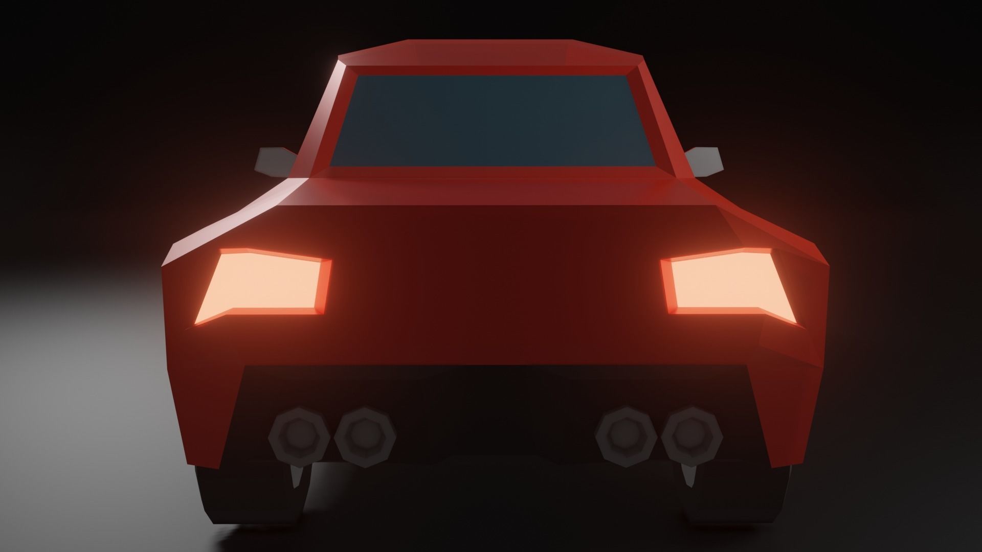 Low-Poly Red Car Free low-poly 3D model_11