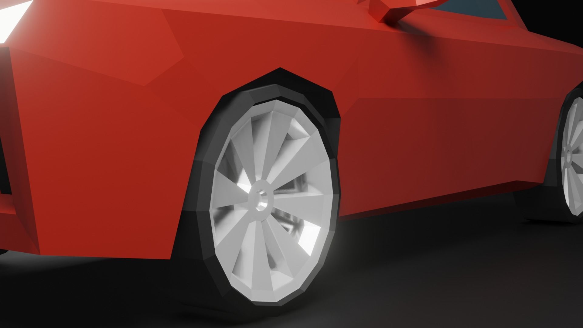 Low-Poly Red Car Free low-poly 3D model_7