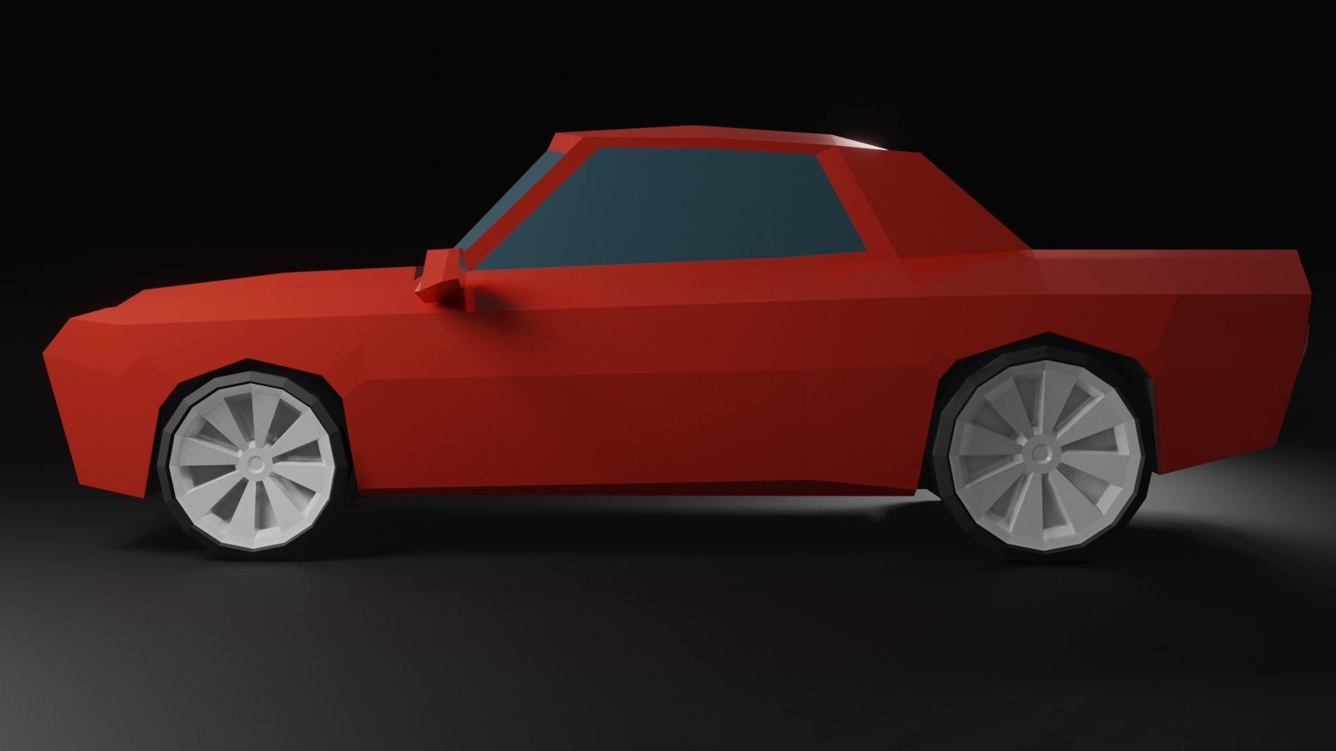 Low-Poly Red Car Free low-poly 3D model_9