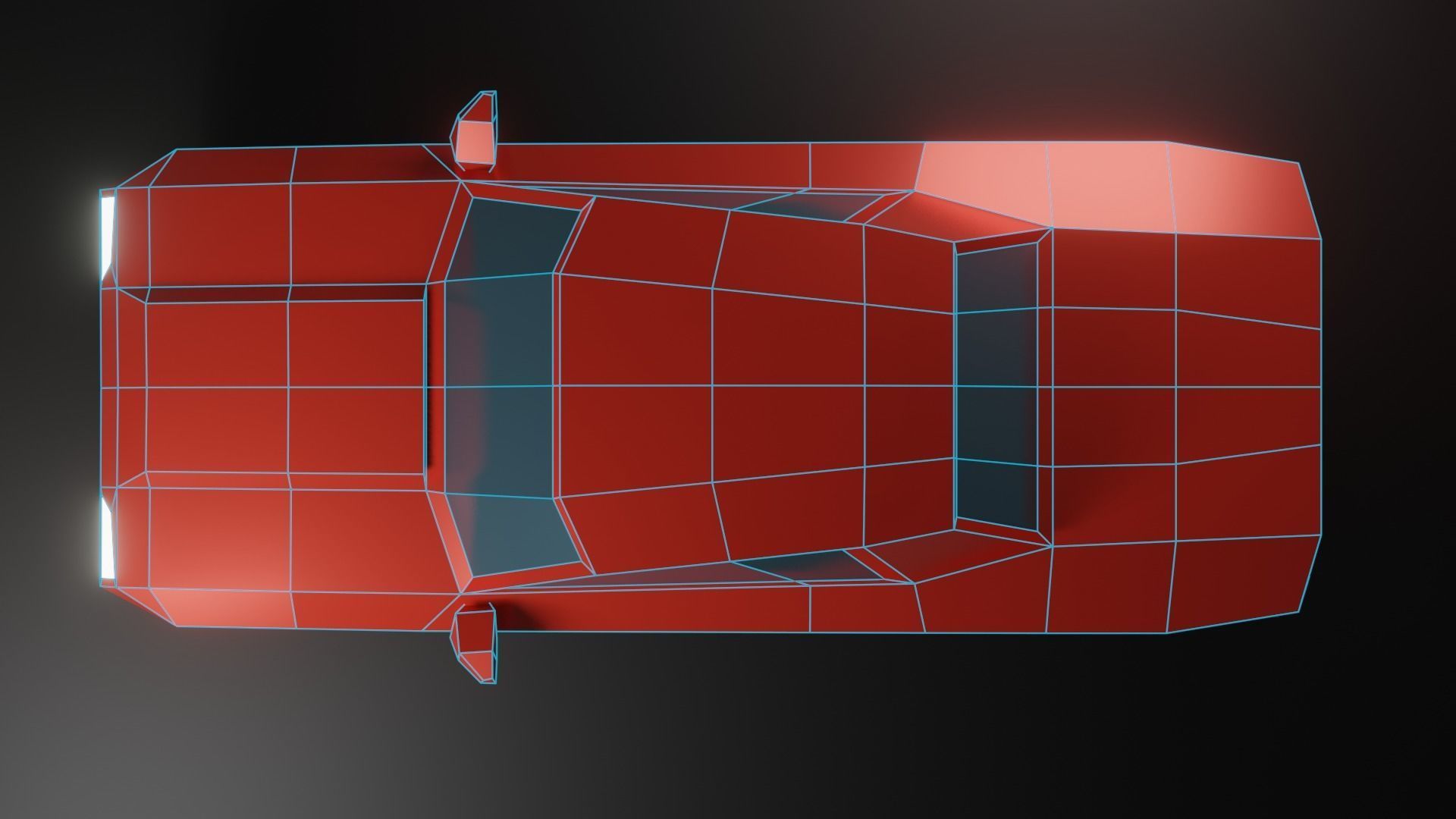 Low-Poly Red Car Free low-poly 3D model_4