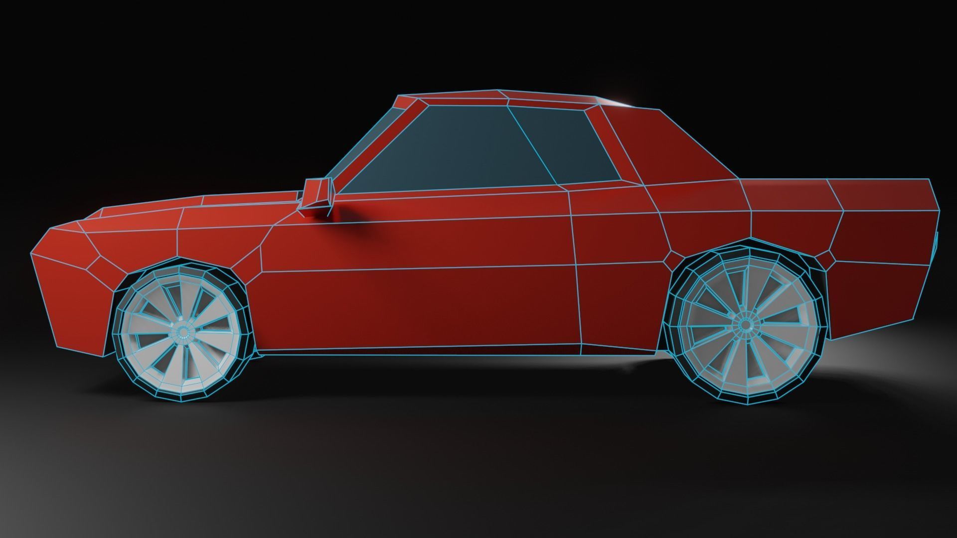 Low-Poly Red Car Free low-poly 3D model_10