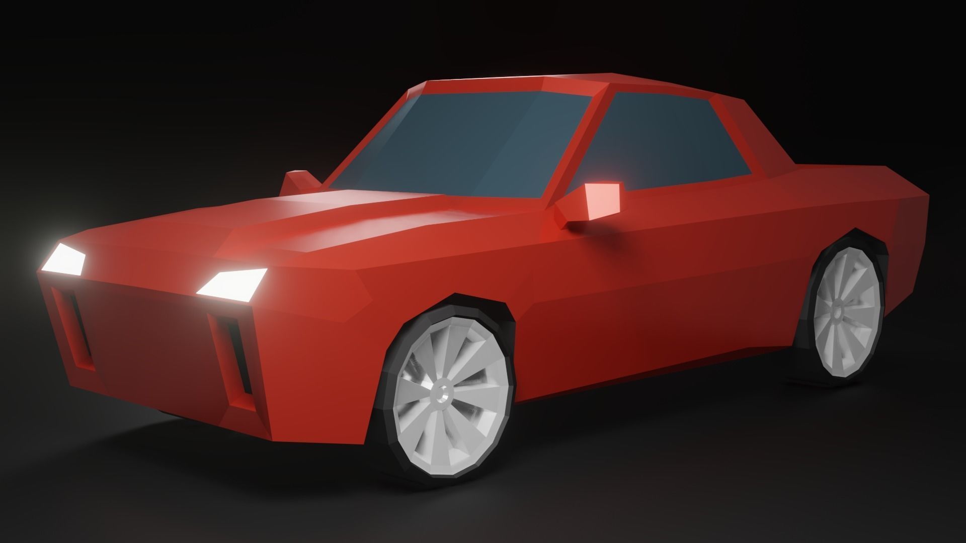 Low-Poly Red Car Free low-poly 3D model_1