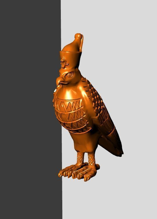 pendant egyptian bird in gold 3D print model_15