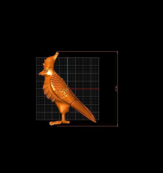 pendant egyptian bird in gold 3D print model_23