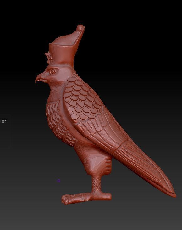 pendant egyptian bird in gold 3D print model_2