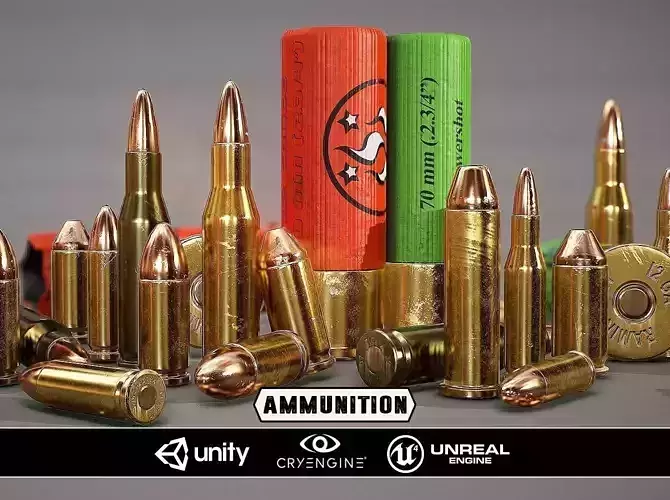Ammunition - Model and Textures Low-poly 3D model