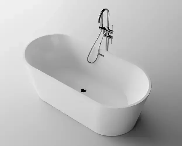 NEW Oval Freestanding Bathtub and Mixer