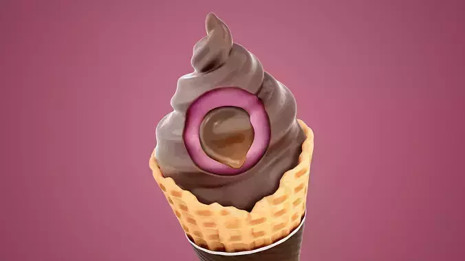 CGI Realistic Cone Ice Cream