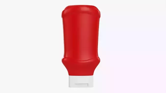Barbecue sauce in a plastic bottle 01 3D model