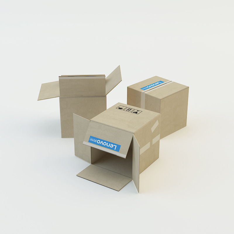 Cardboard Box 3D model_3