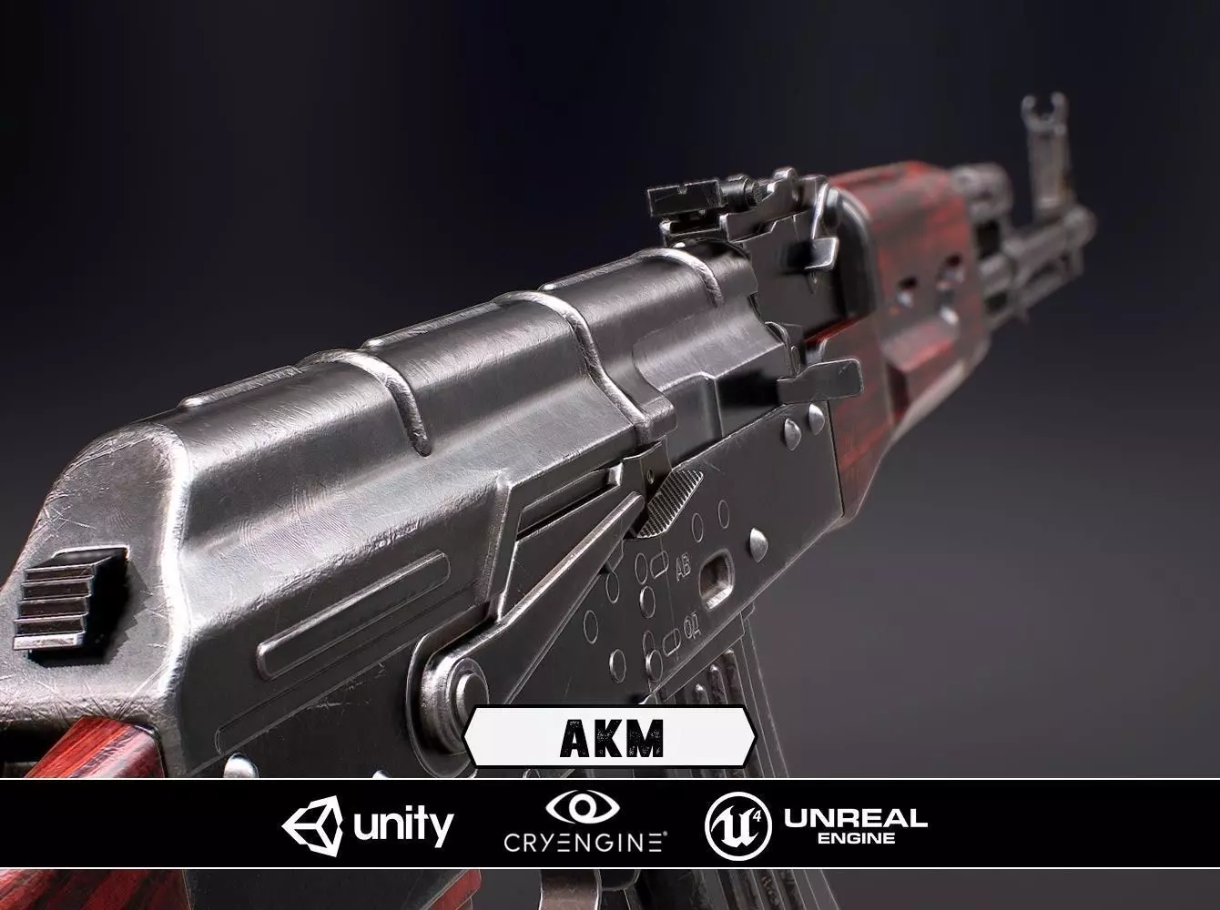 AKM - Model and Textures Low-poly 3D model_0
