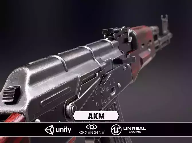 AKM - Model and Textures Low-poly 3D model