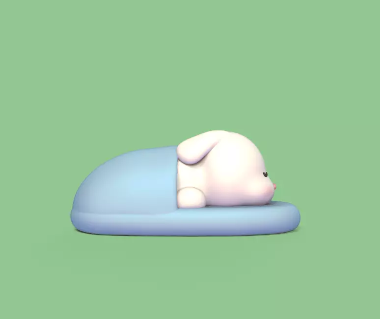 Bunny Sleeping in the Slippers 3D print model_0