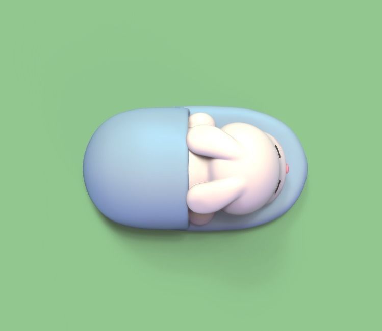 Bunny Sleeping in the Slippers 3D print model_3