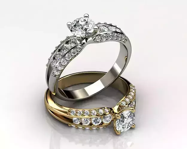 18k Diamond Engagement Ring
