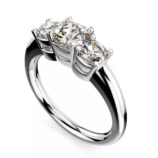 3 STONE RING Free 3D model