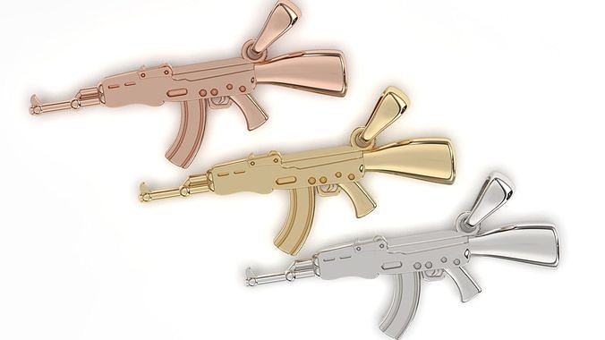 ak 47 gun m4 pendant necklace 3d print  3D print model