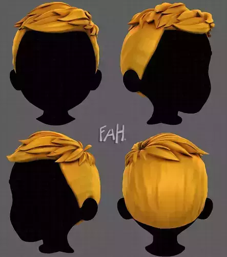 3D Hair style for boy V75 Low-poly 3D model