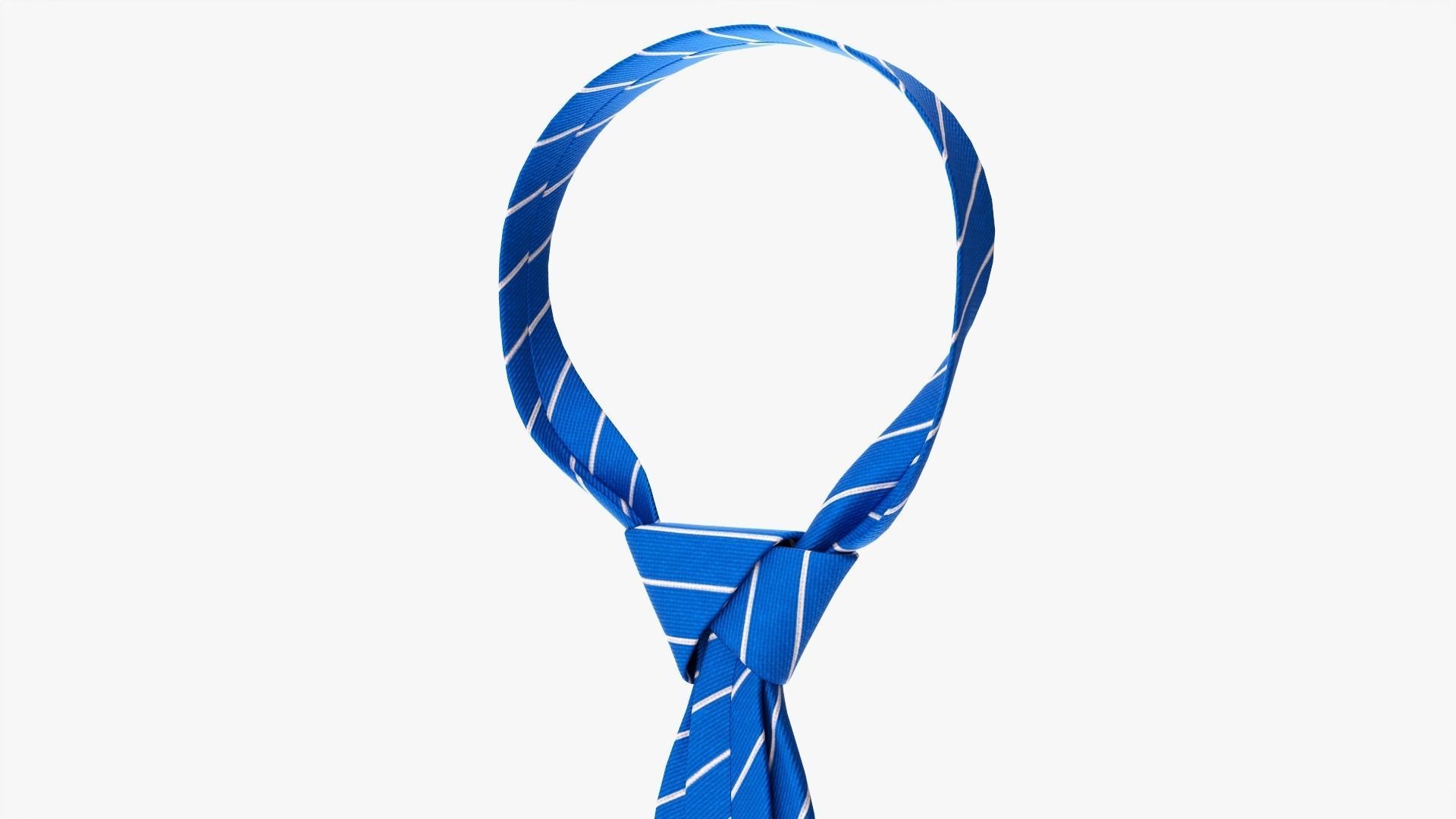 Blue classic necktie 02 3D model_2