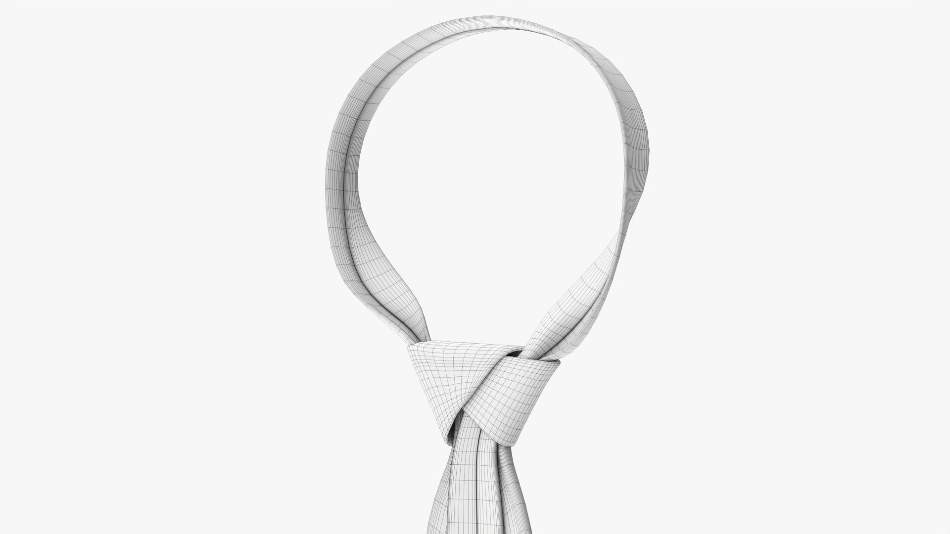 Blue classic necktie 02 3D model_7