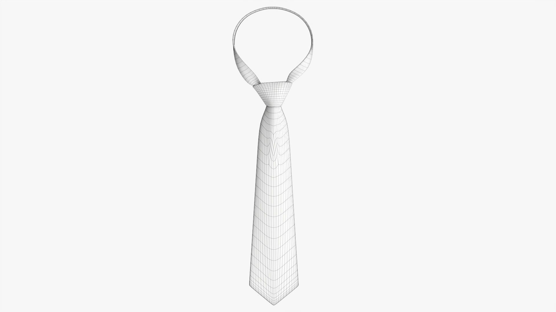Blue classic necktie 02 3D model_5