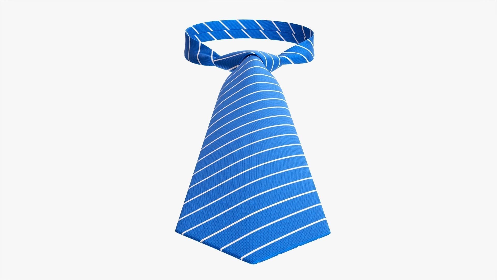 Blue classic necktie 02 3D model_4