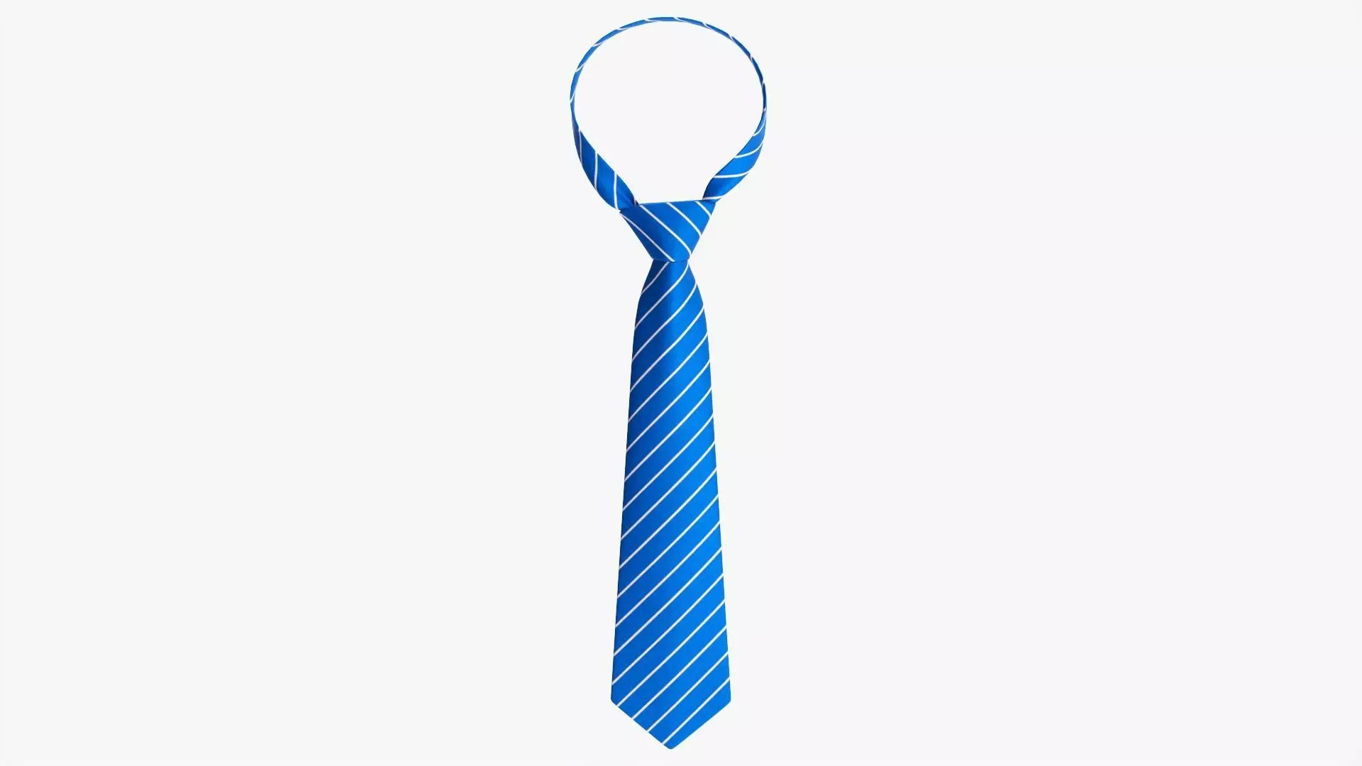 Blue classic necktie 02 3D model_0