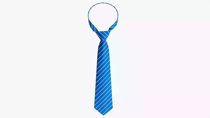 Blue classic necktie 02 3D model