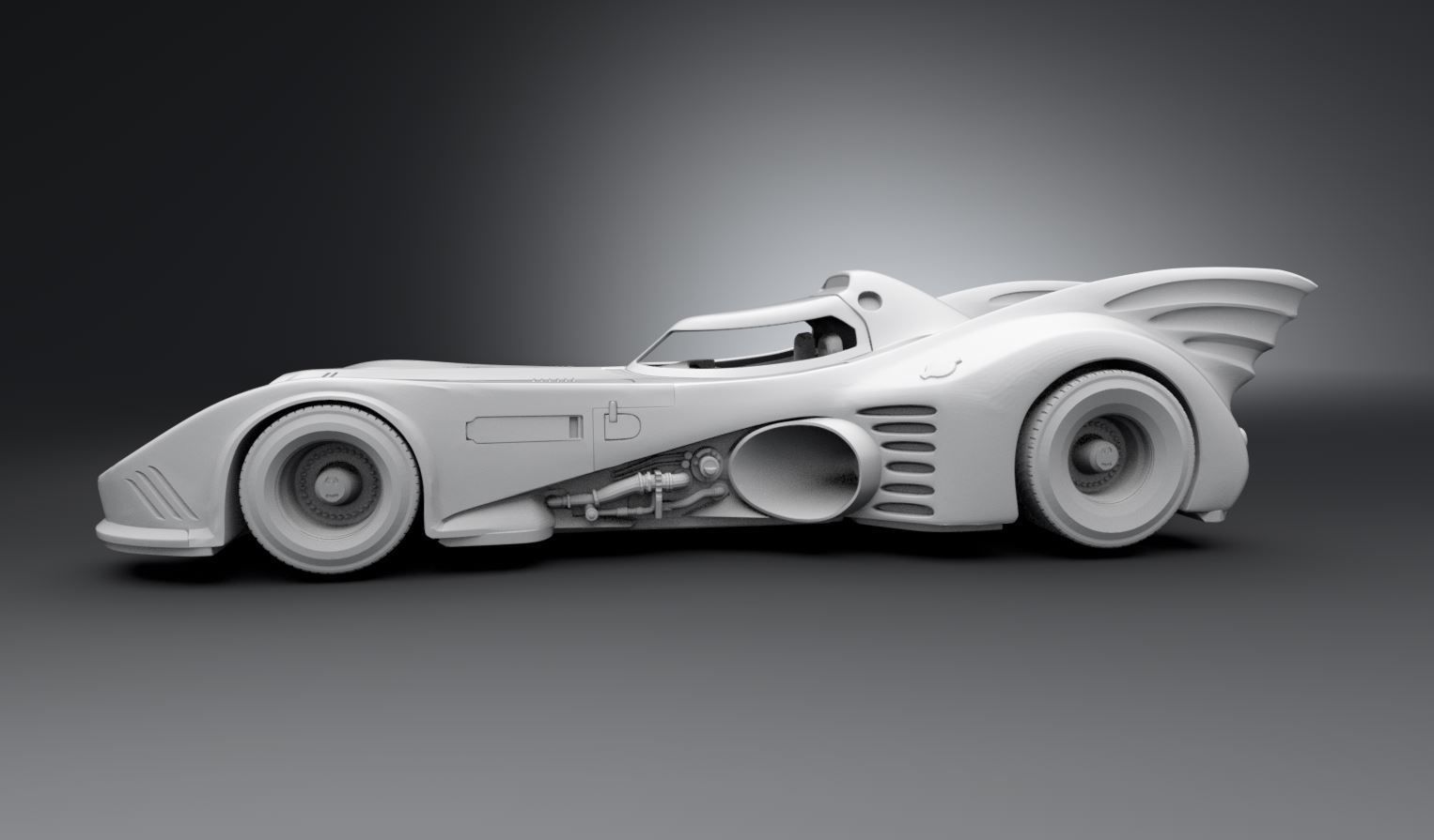 Batmobile Scale model 3D print model_1