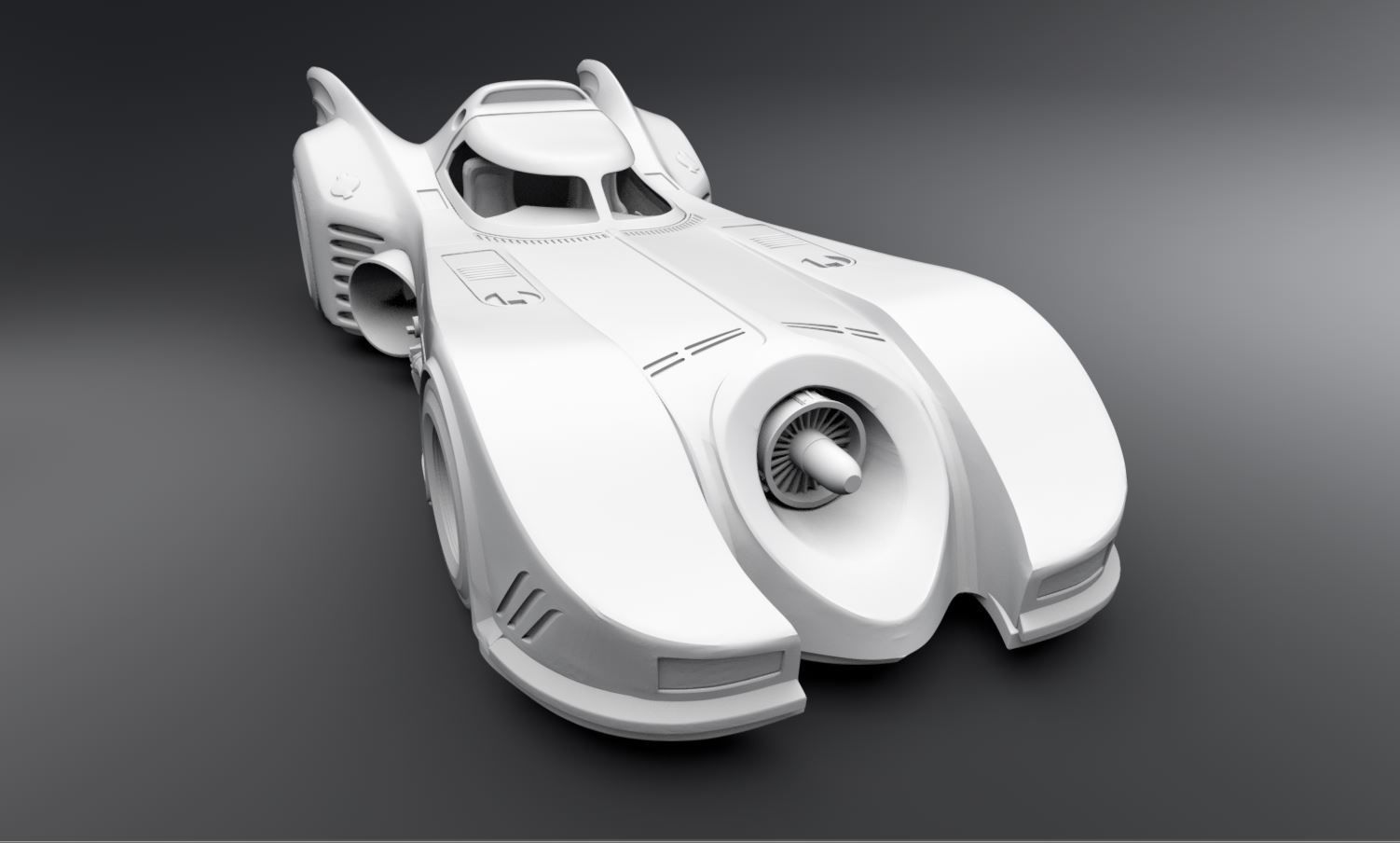 Batmobile Scale model 3D print model_4