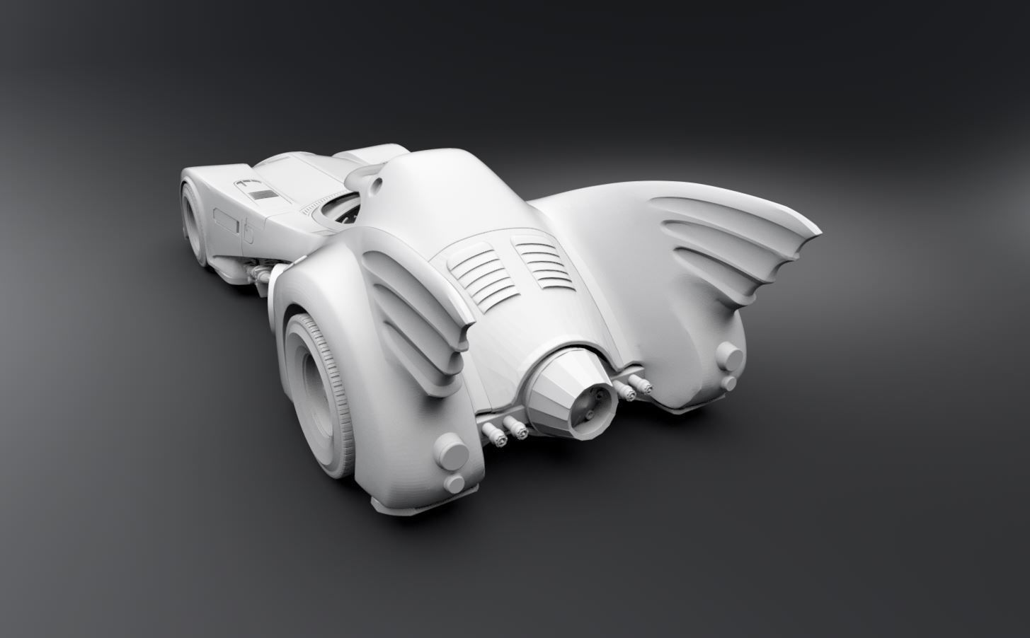 Batmobile Scale model 3D print model_2