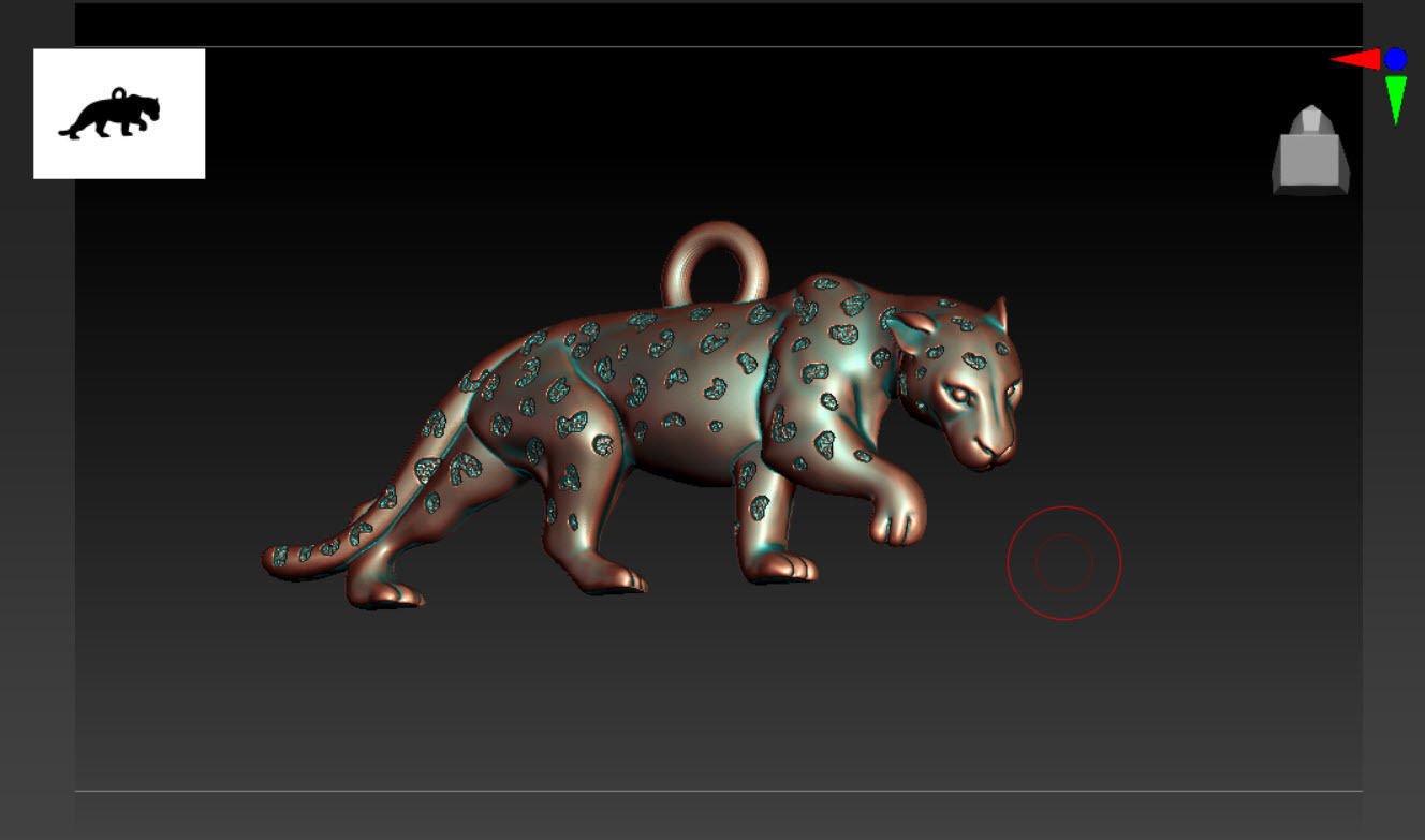 Panther Pendant  3D print model_2