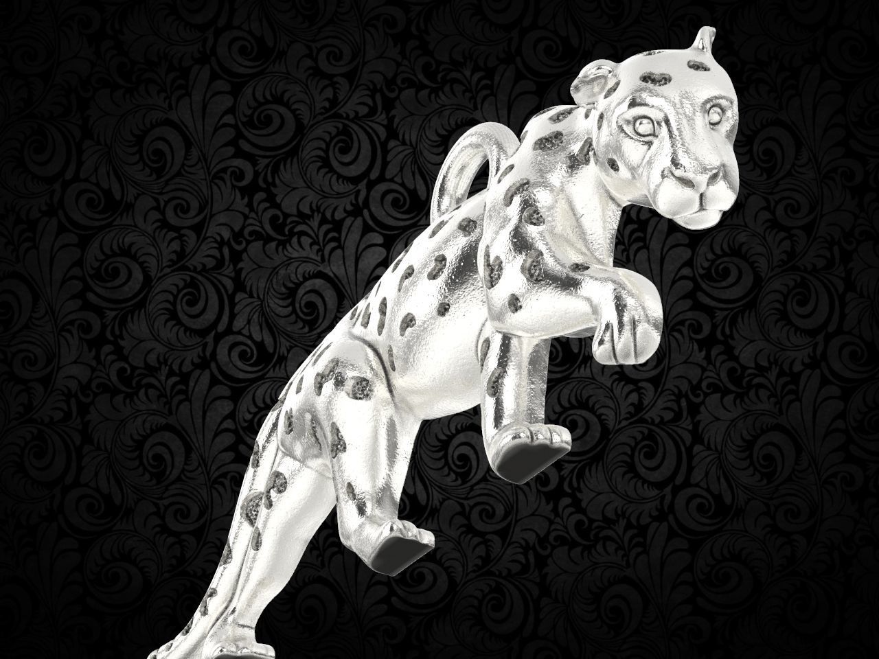 Panther Pendant  3D print model_12