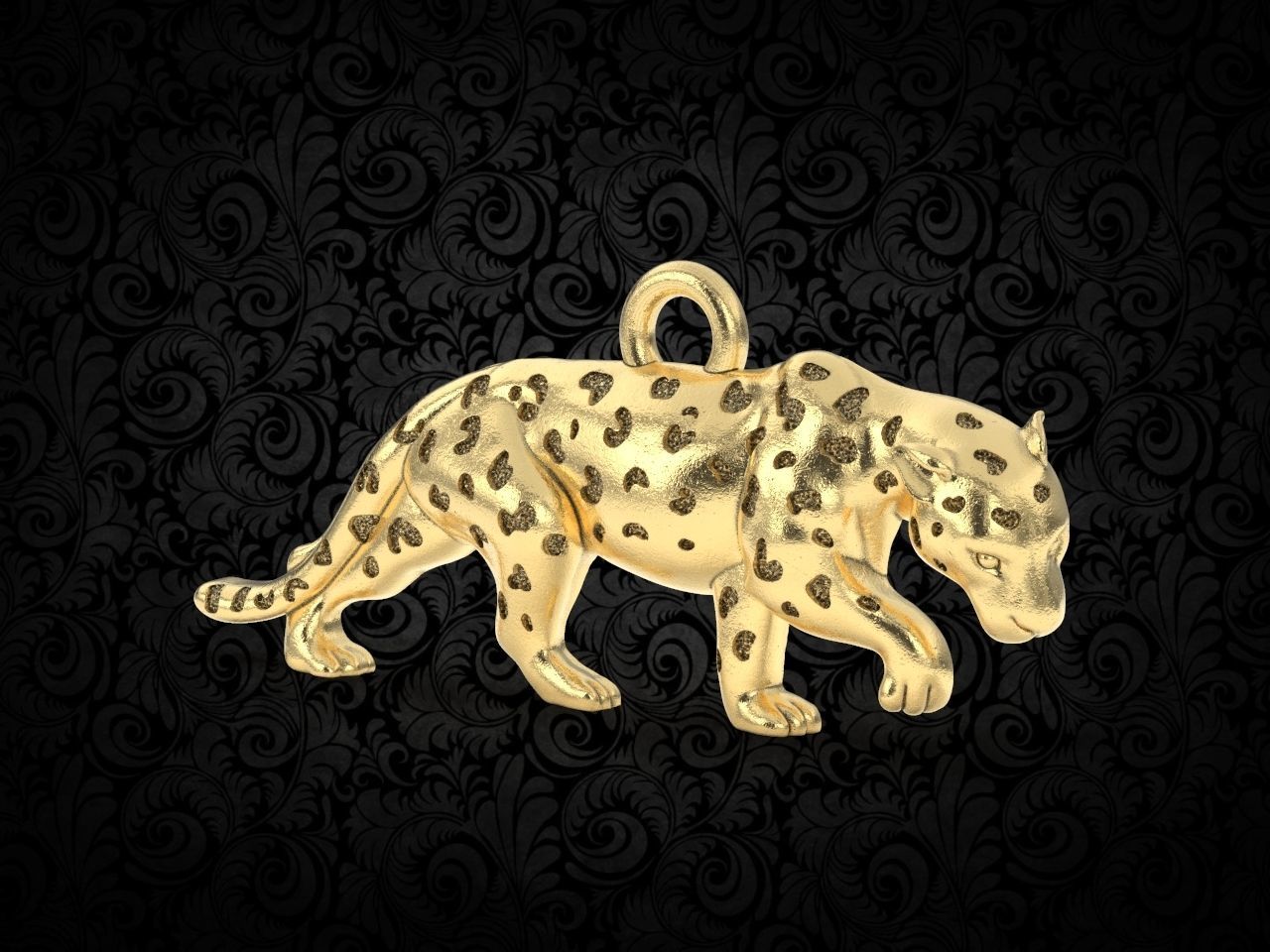 Panther Pendant  3D print model_4
