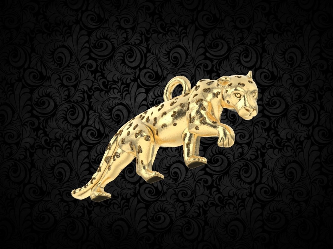 Panther Pendant  3D print model_11