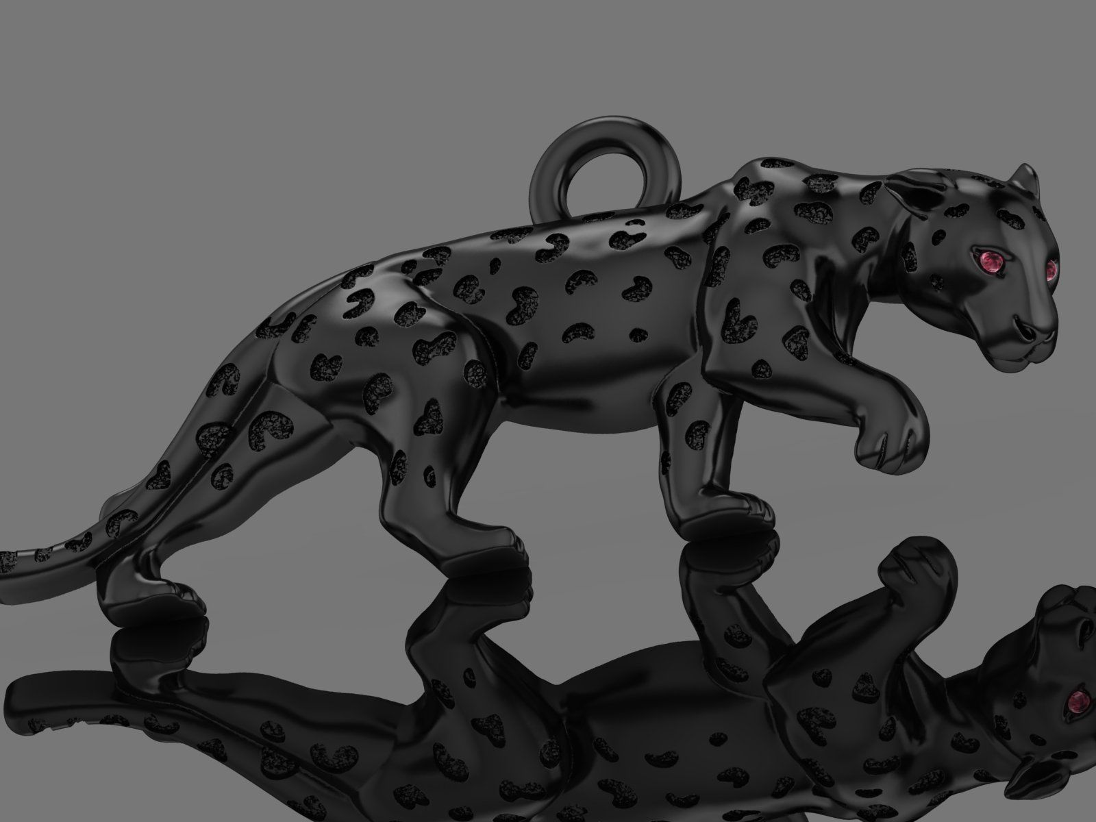Panther Pendant  3D print model_10