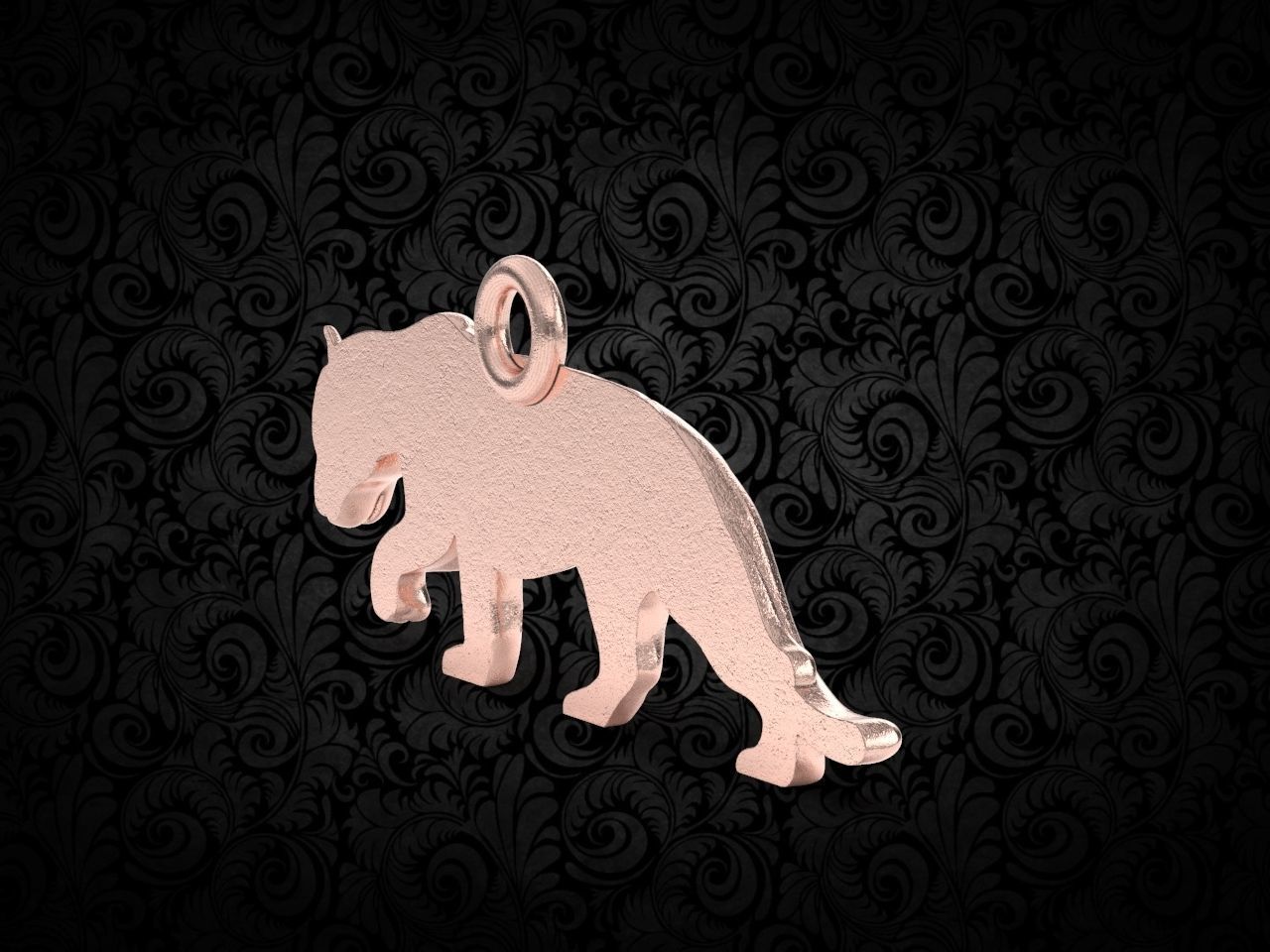 Panther Pendant  3D print model_18