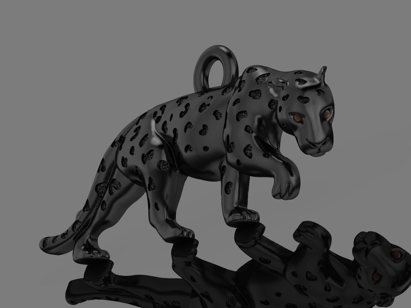 Panther Pendant  3D print model_19