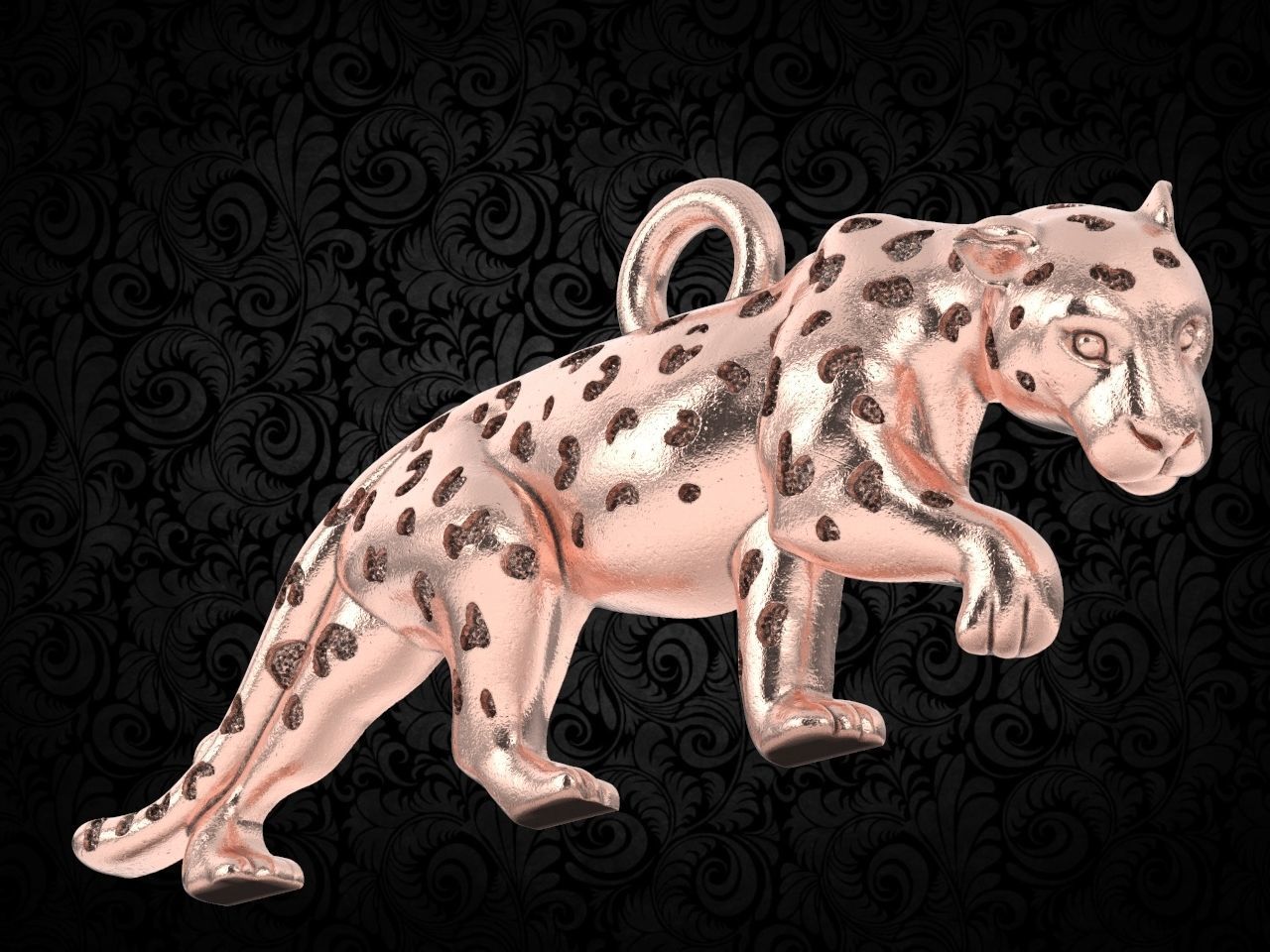 Panther Pendant  3D print model_8