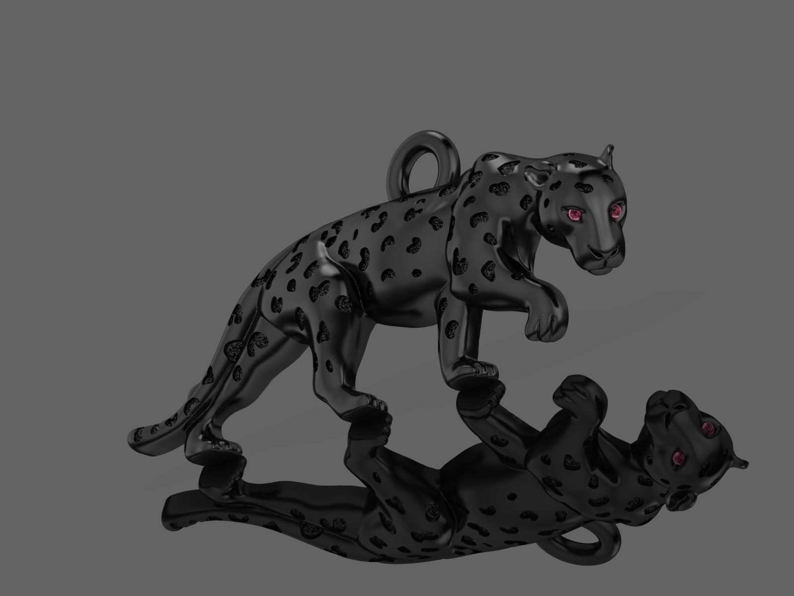 Panther Pendant  3D print model_7