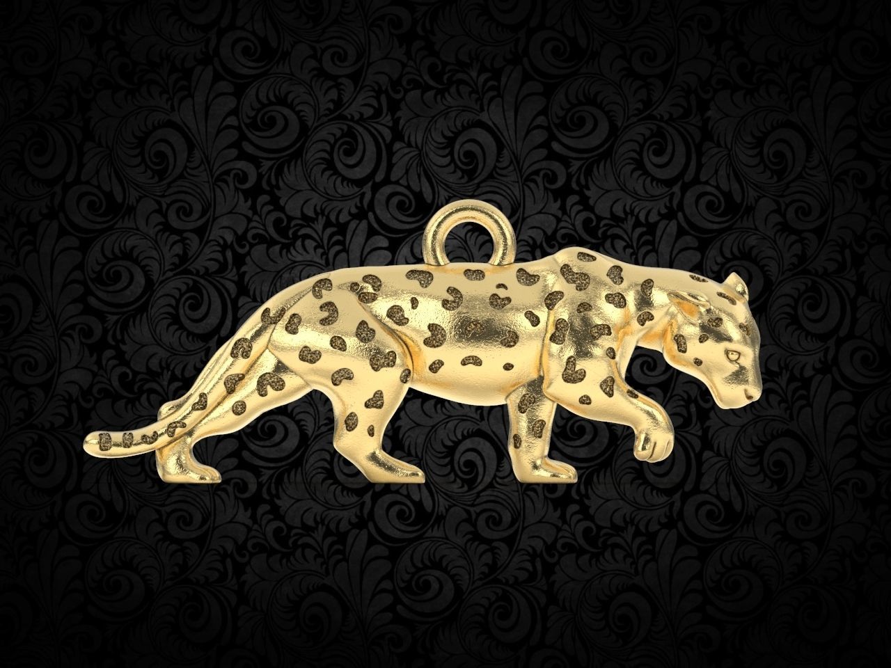 Panther Pendant  3D print model_6