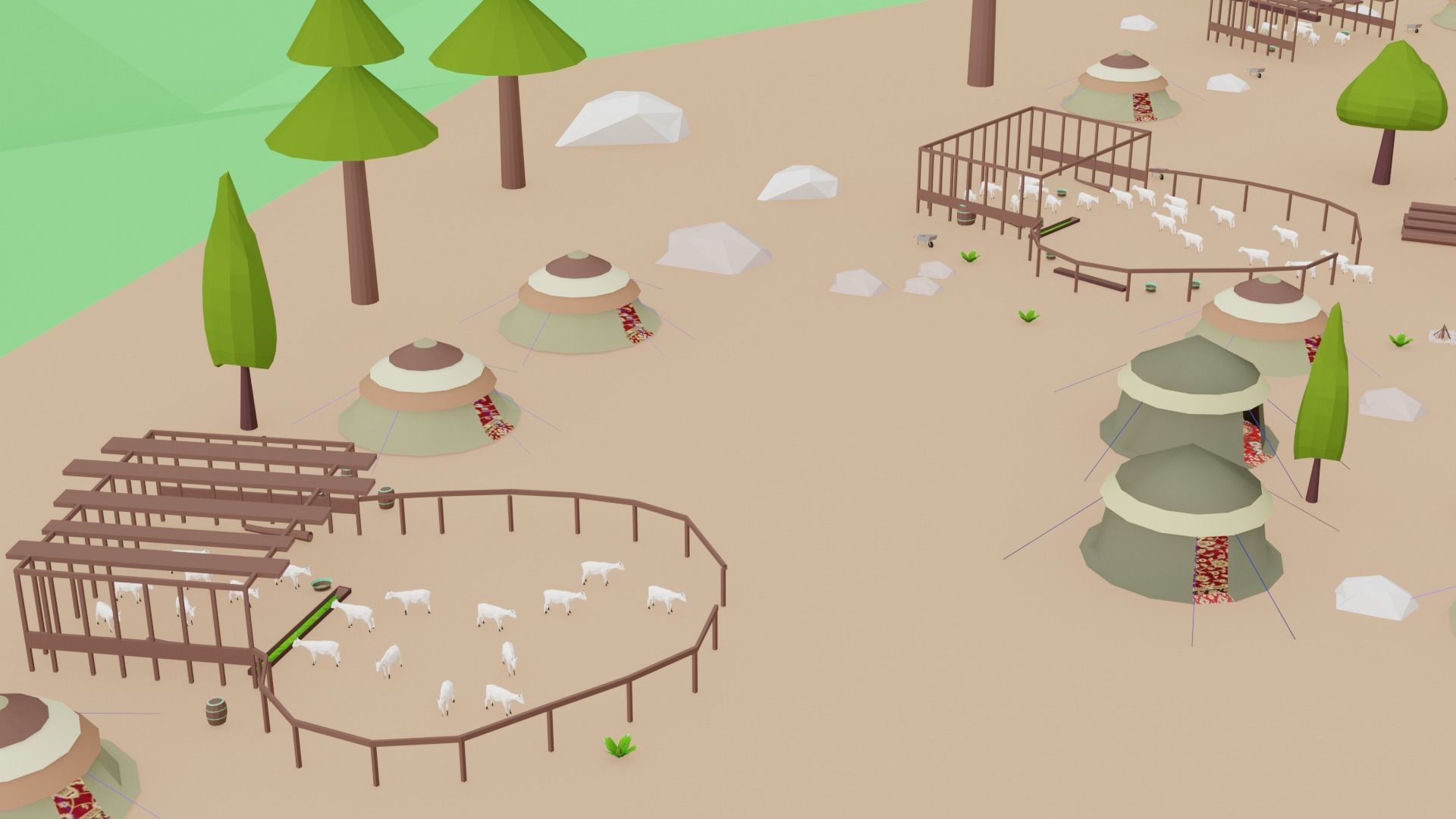 Kayi kabila In Lowpoly Style Low-poly 3D model_12