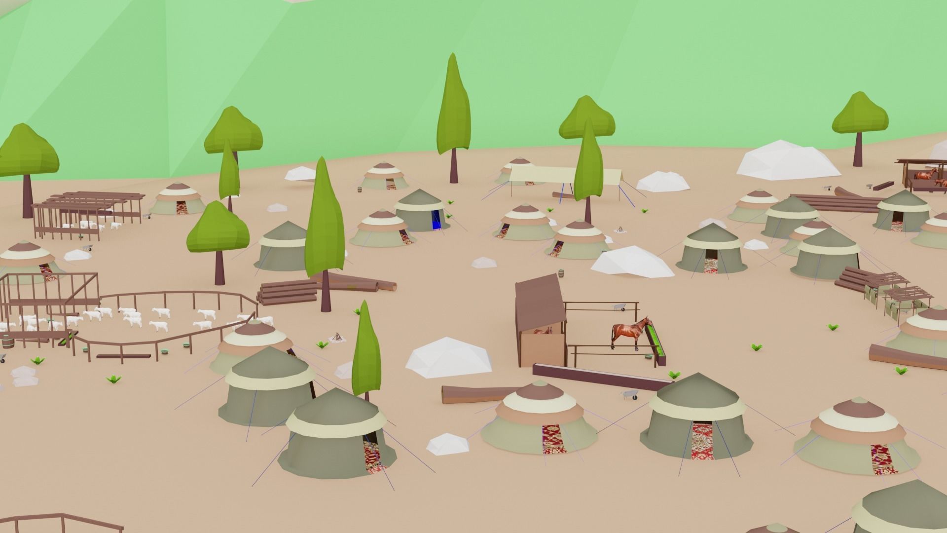 Kayi kabila In Lowpoly Style Low-poly 3D model_8