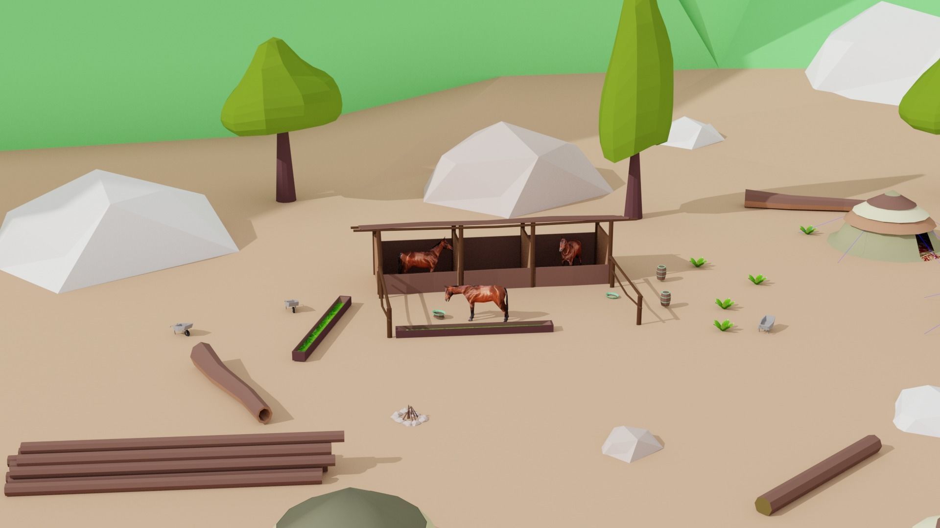 Kayi kabila In Lowpoly Style Low-poly 3D model_18